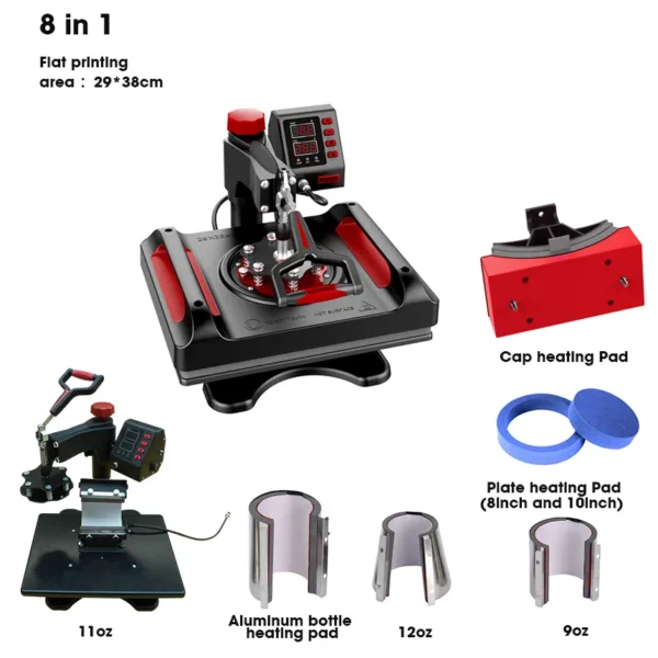 Machine de transfert thermique multifonction pour t-shirts, mugs et casquettes