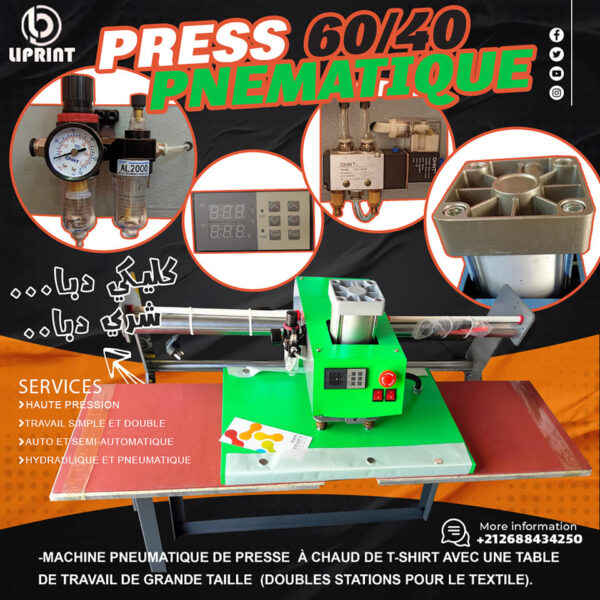 Presse à chaud industrielle 60×40 cm avec contrôle numérique - Machine pour sweats, draps et tote bags