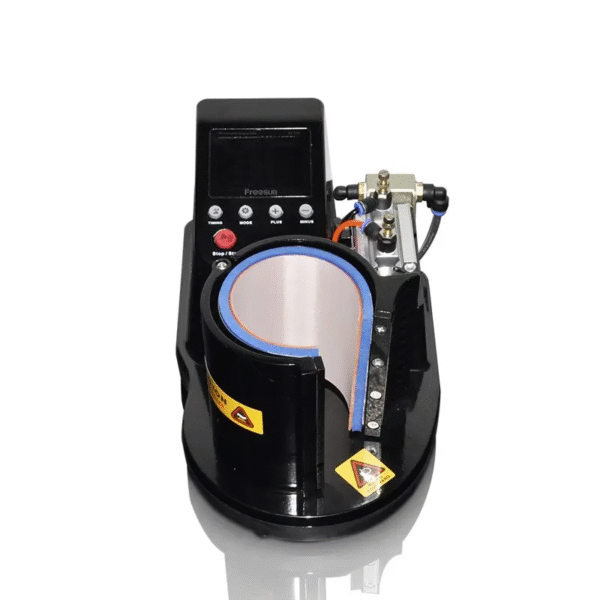 Presse à mug ST-110 - Vue frontale de la machine avec résistance chauffante vide et écran de contrôle numérique