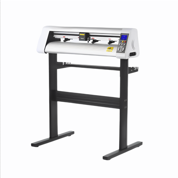 Vue latérale de la machine de découpe vinyle T24L avec écran digital intégré