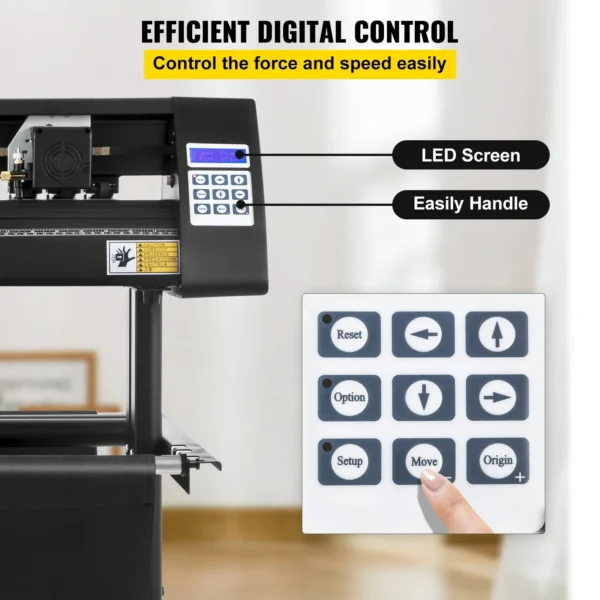 Écran LED et panneau de commande du plotter KH-720 mm – contrôle facile de la vitesse et de la force