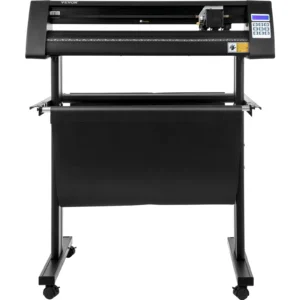 Vue frontale de la machine de découpe KH-720 mm – plotter vinyle compact sur support à roulettes