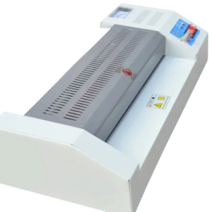 Plastifieuse YT-330C vue de côté montrant le mécanisme de laminage et les contrôles