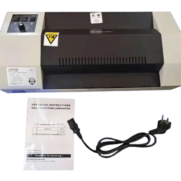 Plastifieuse YT-330E A3 avec câble d'alimentation et manuel d'instructions inclus